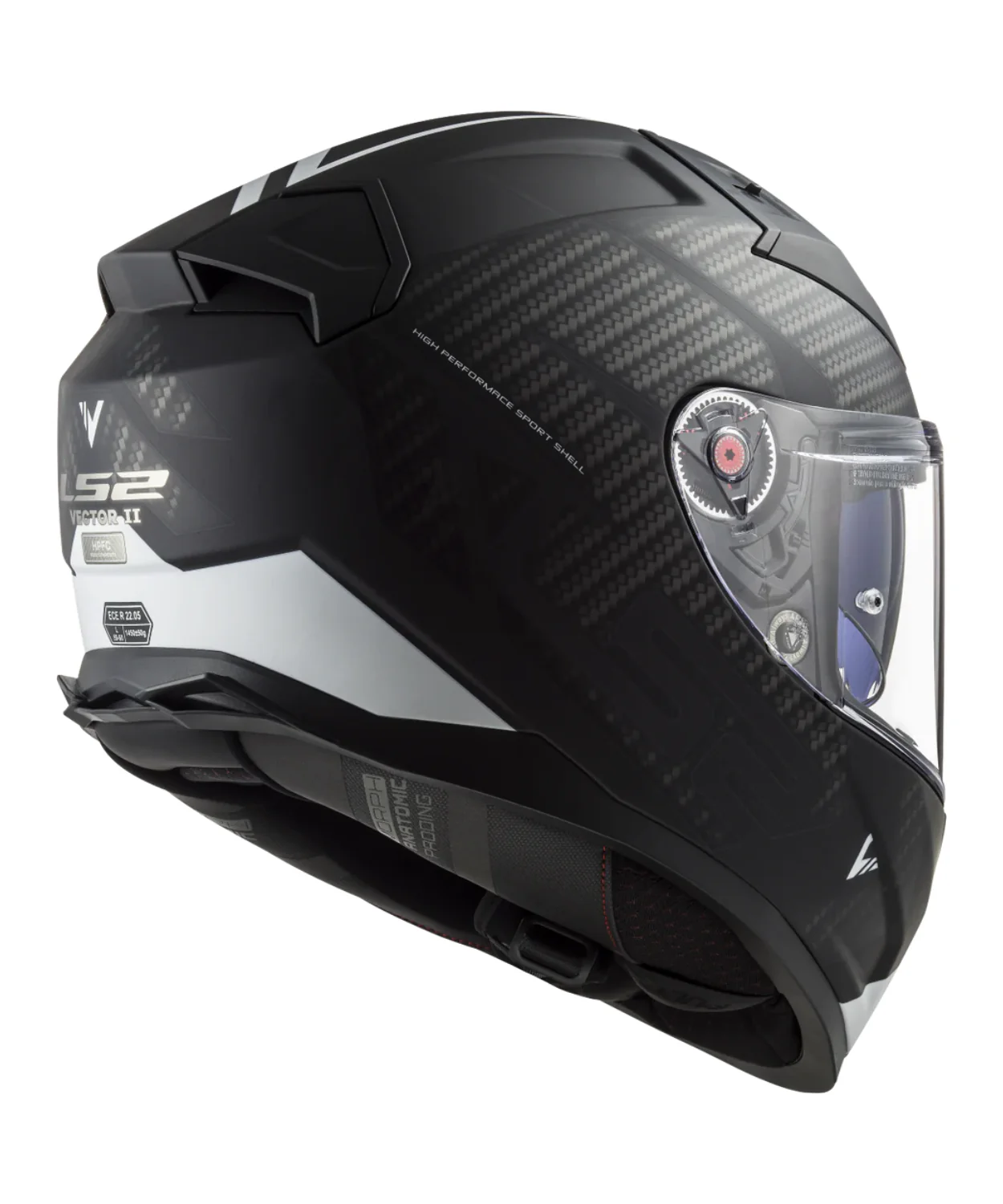LS2 FF811 Vector II Splitter Helmet - Matt Black White - Image 4