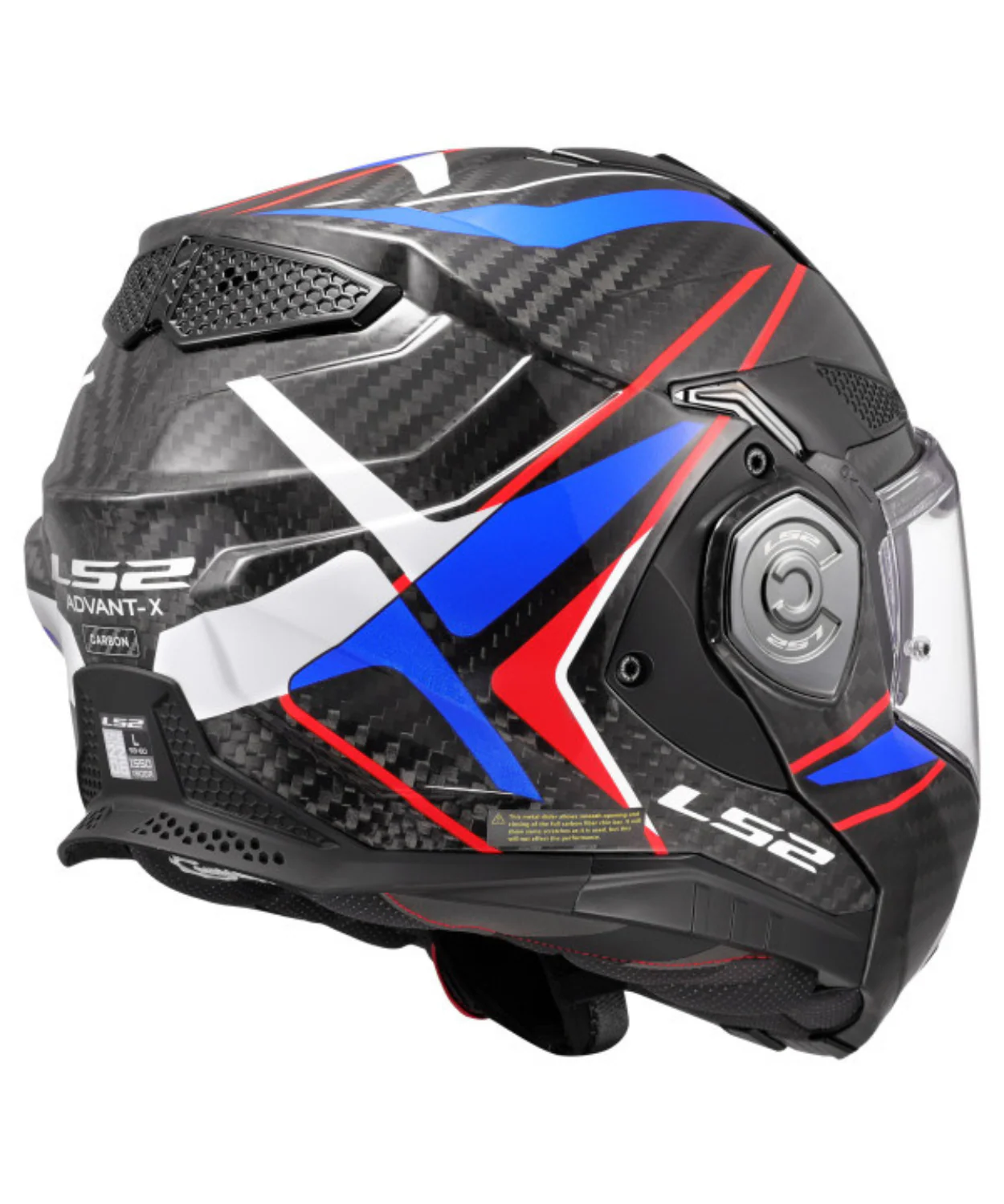LS2 FF901 Advant X Carbon Fiber Future II Helmet (ECE 22.06) - Gloss Black Blue Red - Image 3