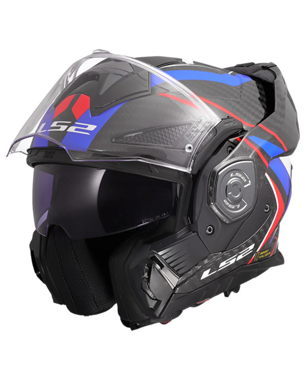 LS2 FF901 Advant X Carbon Fiber Future II Helmet (ECE 22.06) - Gloss Black Blue Red - Image 6