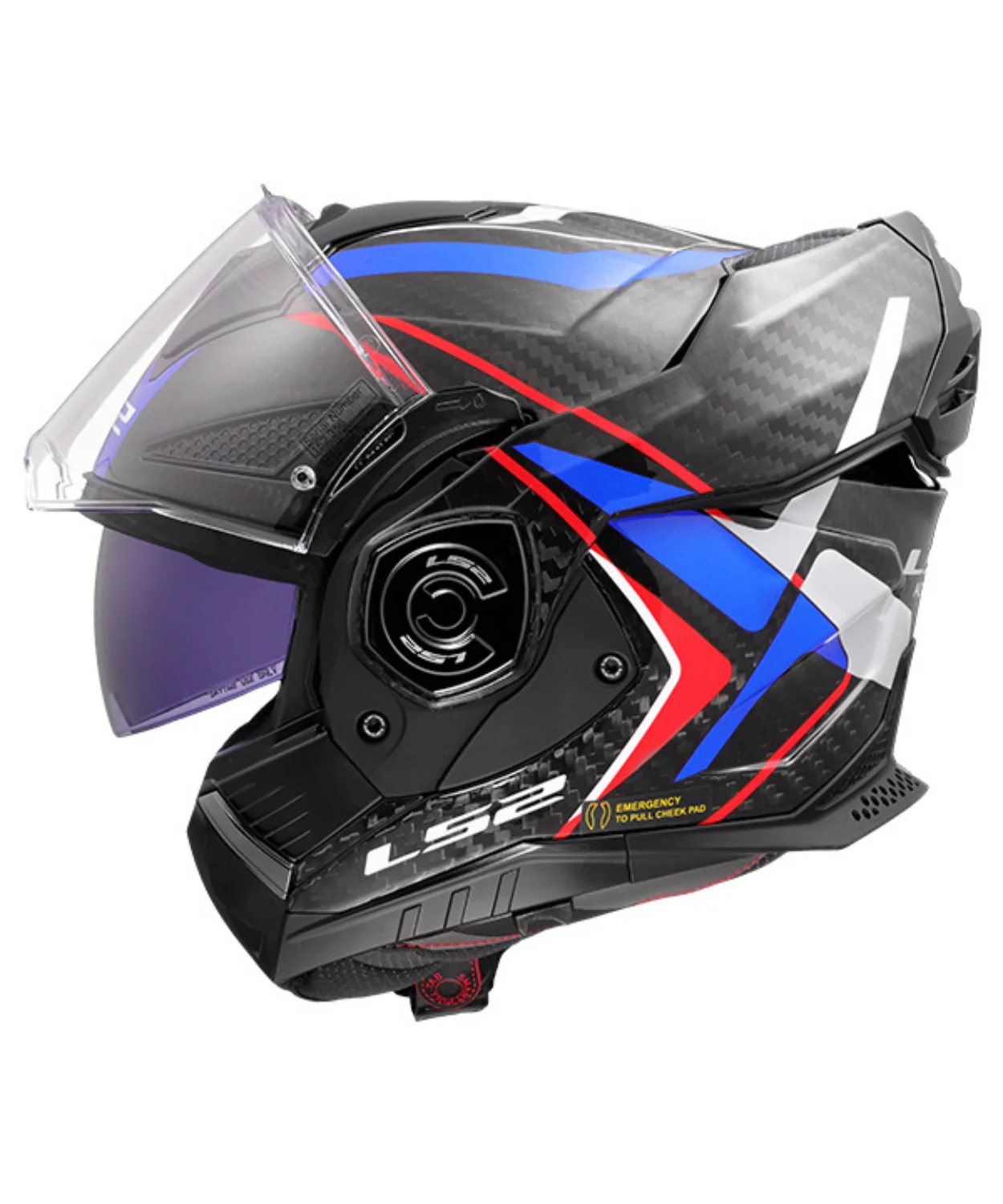 LS2 FF901 Advant X Carbon Fiber Future II Helmet (ECE 22.06) - Gloss Black Blue Red - Image 7