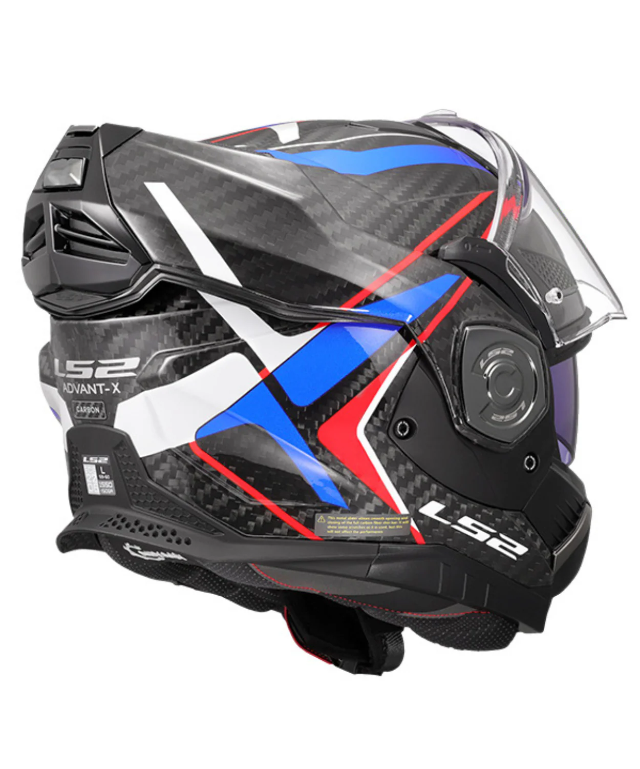 LS2 FF901 Advant X Carbon Fiber Future II Helmet (ECE 22.06) - Gloss Black Blue Red - Image 8