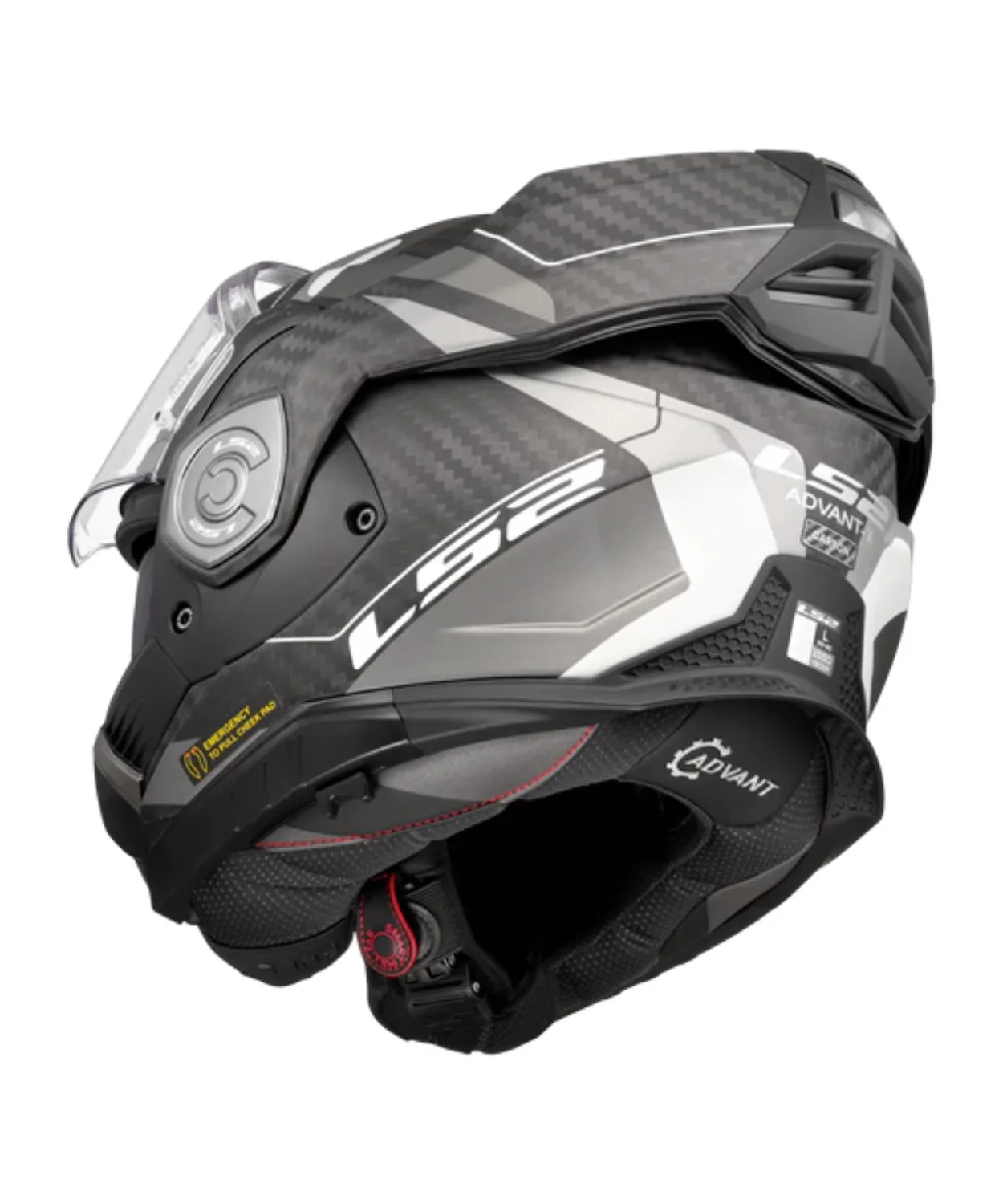 LS2 FF901 Advant X Future Carbon Fiber Horizon Helmet (ECE 22.06) - Silver Grey - Image 4