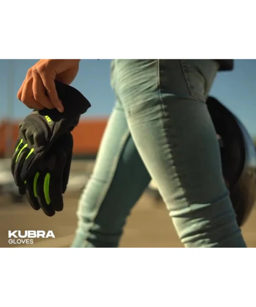 LS2 Kubra Riding Gloves - Anthracite Hi Viz Yellow - Image 3