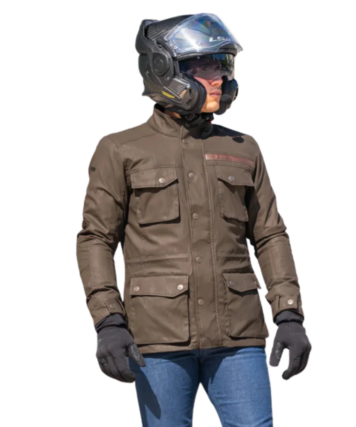 LS2 Liberty Man Riding Jacket - Brown - Image 4