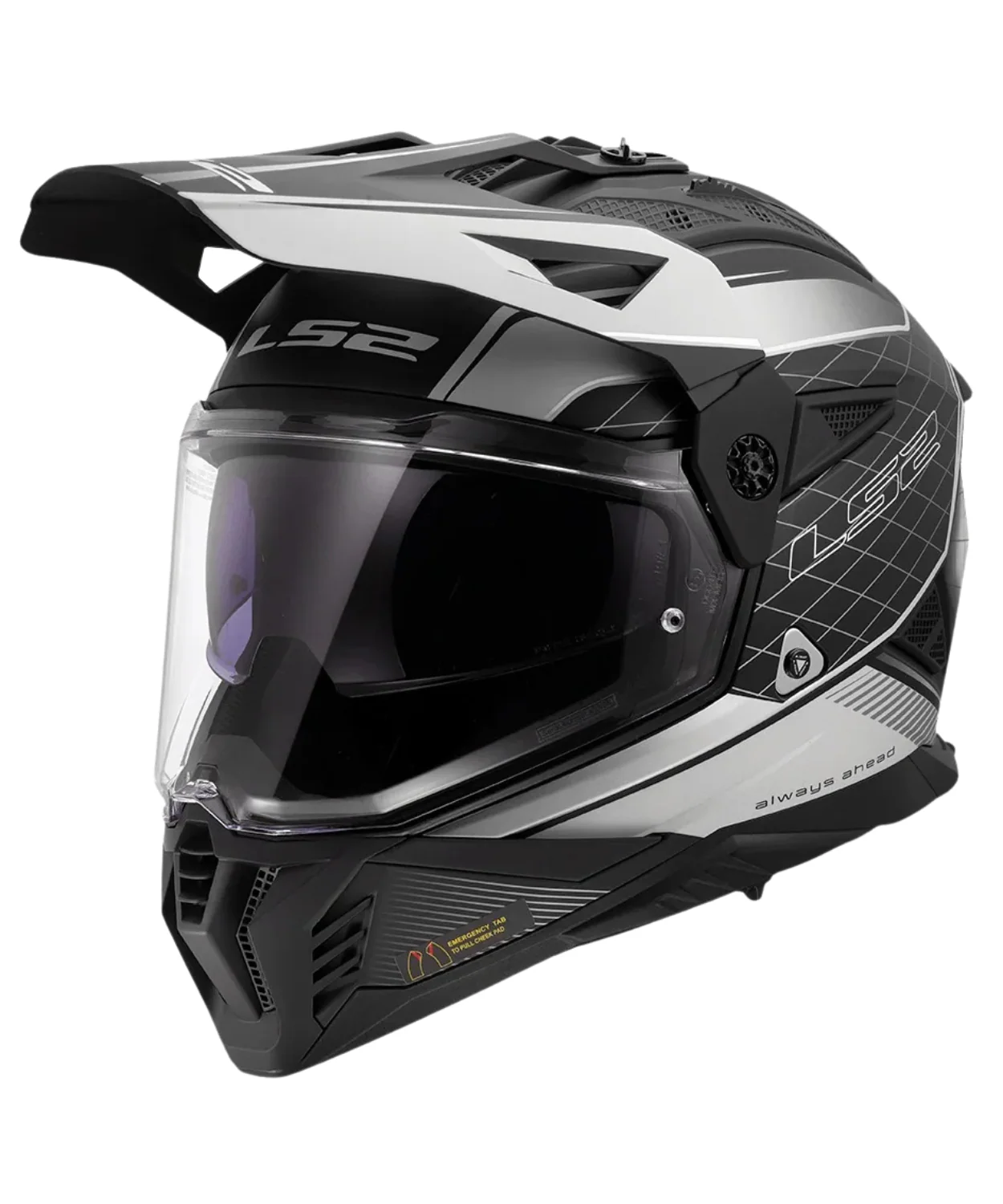LS2 MX436 Pioneer II 100th Meridian Helmet - Gloss Black Light Grey