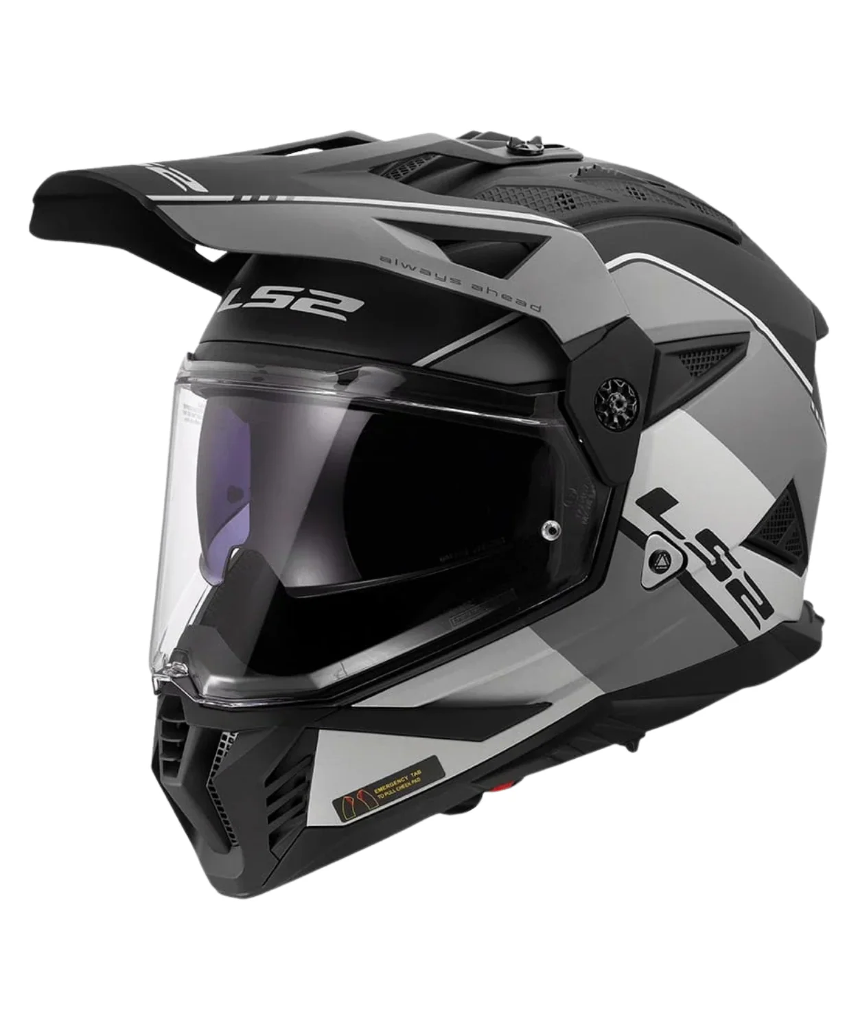 LS2 MX436 Pioneer II Rally Helmet - Matt Grey Black