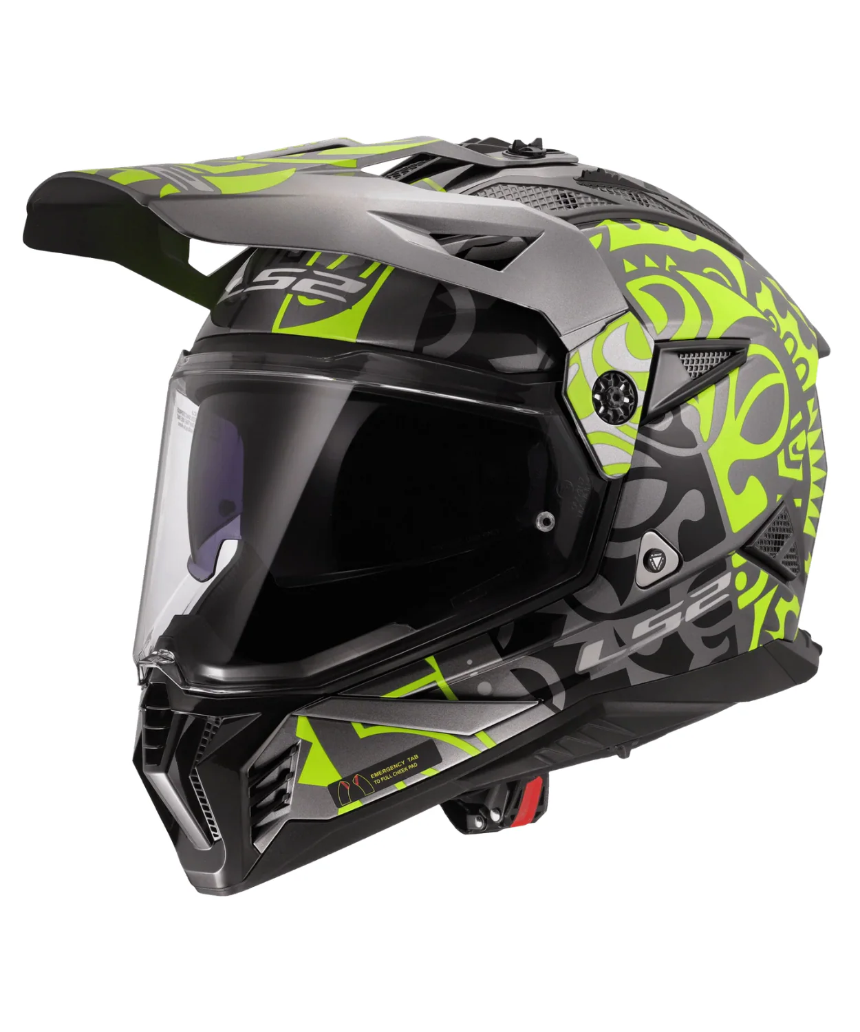 LS2 MX436 Pioneer II Rangi Helmet - Hvis Yellow