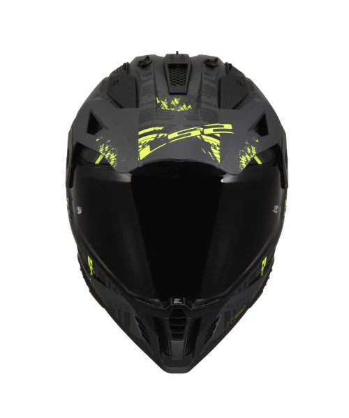 LS2 MX436 Pioneer II Dual Sport Helmet ECE 22.06 - Crazy Matt Black Hi Viz Yellow - Image 3