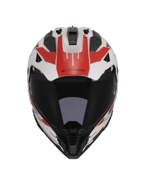 LS2 MX436 Pioneer II Dual Sport Helmet ECE 22.06 - Namib White Blue Red - Image 4