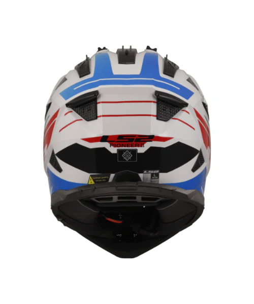LS2 MX436 Pioneer II Dual Sport Helmet ECE 22.06 - Namib White Blue Red - Image 5