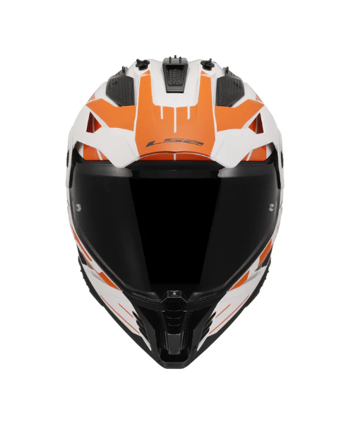 LS2 MX436 Pioneer II Dual Sport Helmet ECE 22.06 - Namib White Orange - Image 3