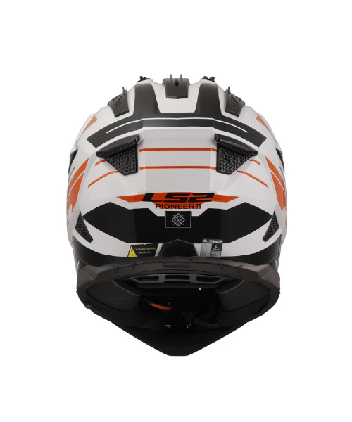 LS2 MX436 Pioneer II Dual Sport Helmet ECE 22.06 - Namib White Orange - Image 4