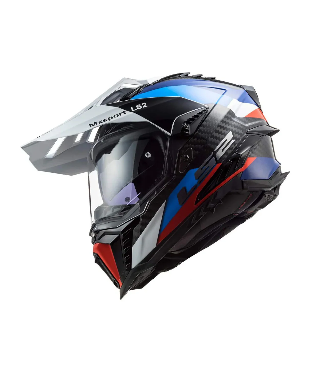 LS2 MX701 C Explorer Frontier Carbon Helmet (ECE 22.06) - Gloss Black Blue - Image 3
