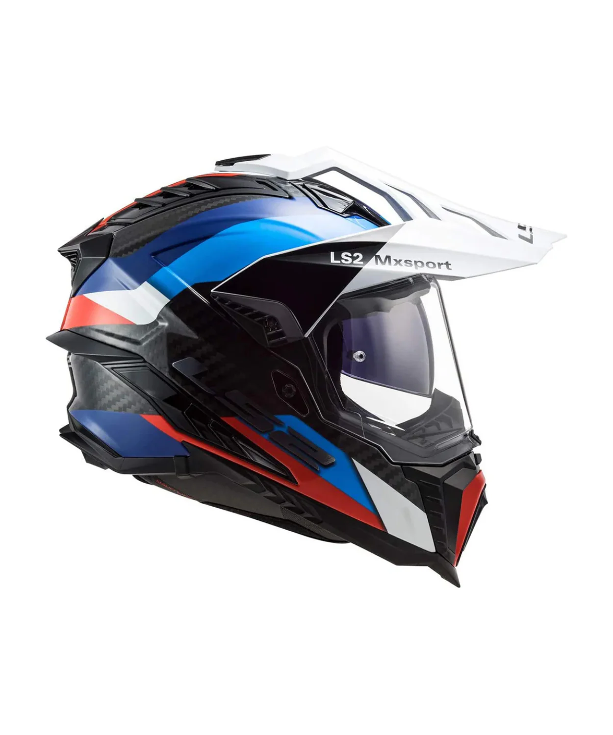 LS2 MX701 C Explorer Frontier Carbon Helmet (ECE 22.06) - Gloss Black Blue - Image 4