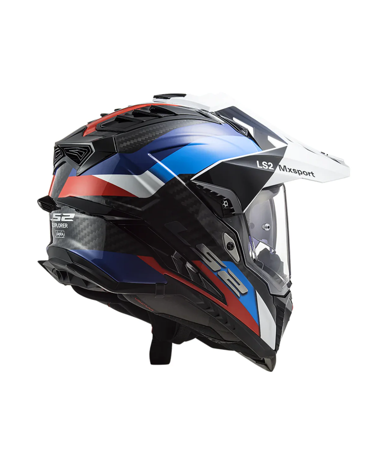 LS2 MX701 C Explorer Frontier Carbon Helmet (ECE 22.06) - Gloss Black Blue - Image 5