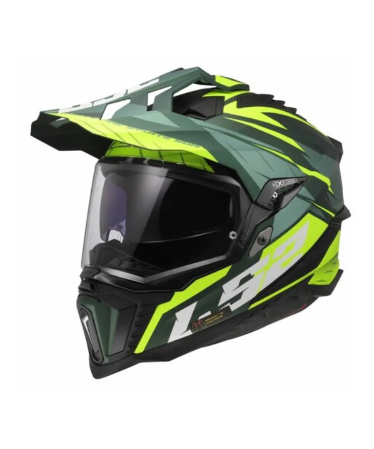 LS2 MX701 Explorer Spire Helmet - Gloss Hi Viz Green - Image 3