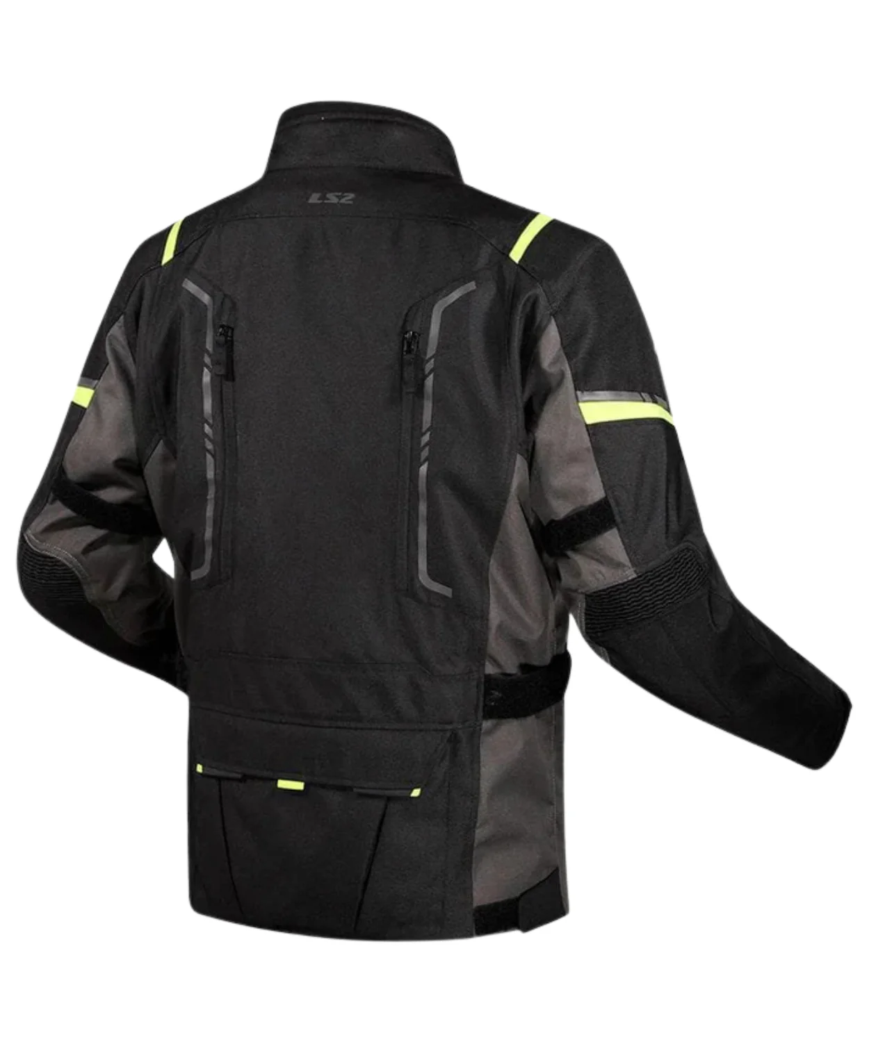 LS2 Narvik Riding Jacket - Black Grey Hi-Viz Yellow - Image 2