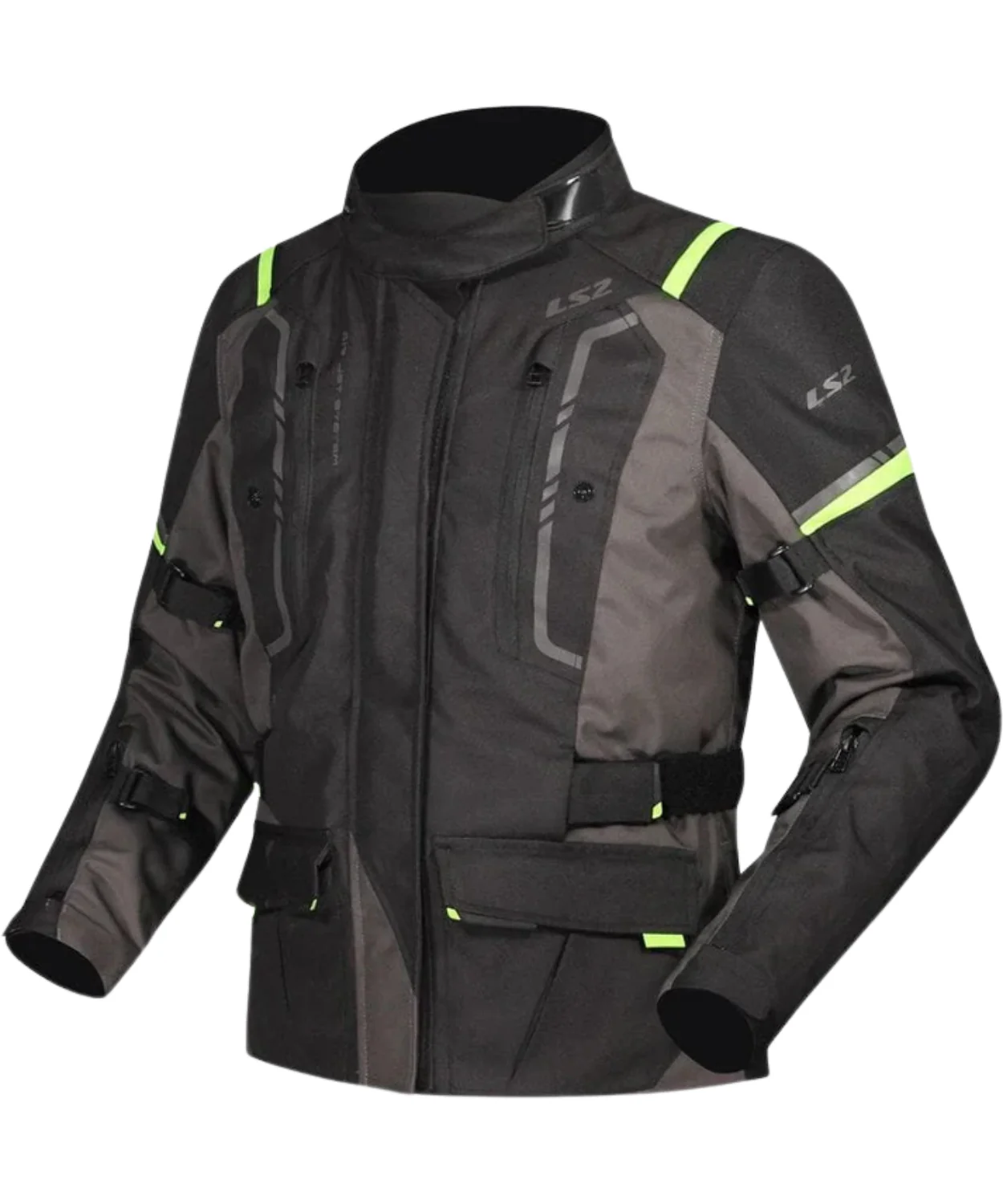 LS2 Narvik Women's Riding Jacket - Grey Black Hi-Viz Yellow