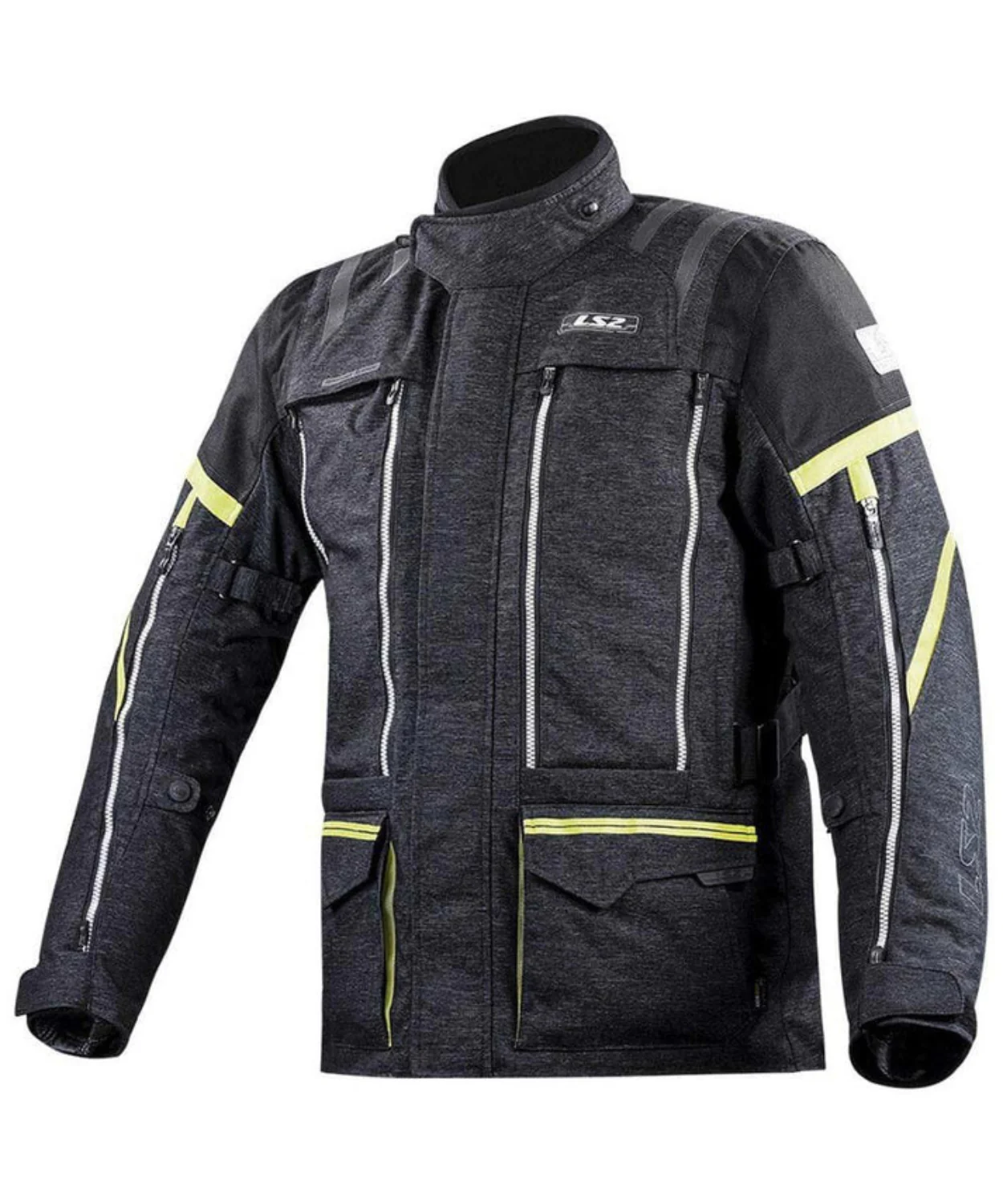 LS2 Nevada Riding Jacket - Black Hi-Viz Green