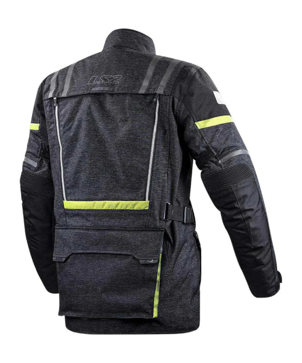 LS2 Nevada Riding Jacket - Black Hi-Viz Green - Image 2