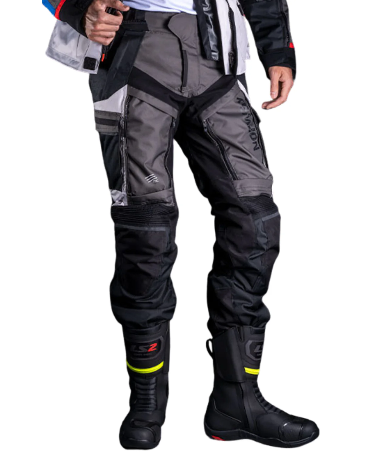 LS2 Norway Man Riding Pant - Black Grey - Image 4