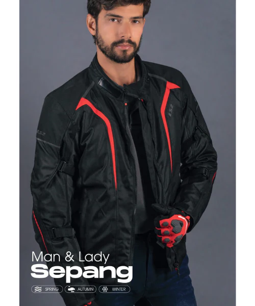 LS2 Sepang Riding Jacket - Black Dark Grey - Image 3