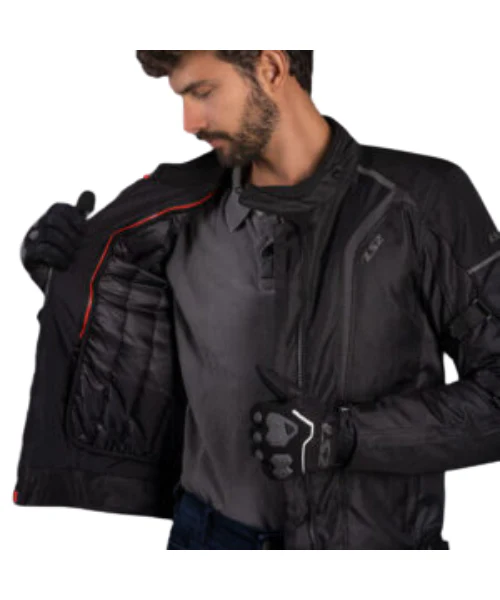 LS2 Sepang Riding Jacket - Black Dark Grey - Image 4