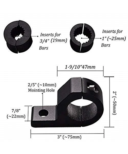 HJG Aux Light Clamps - Universal for All Bikes - Pair - Image 2