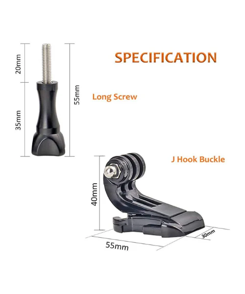 Moto Arch J Hook Buckle Mount Compatible for GoPro and Other Action Cameras - Black - Image 7