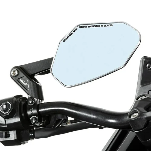 Moto Arch Universal Carbon Fiber CNC Aluminium Alloy Adjustable Rear View Mirror - White Glass - Image 11