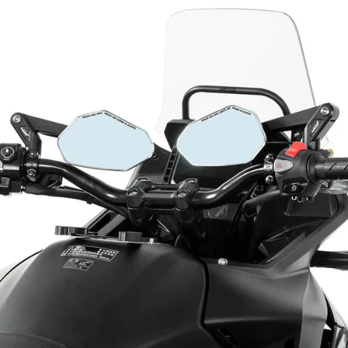Moto Arch Universal Carbon Fiber CNC Aluminium Alloy Adjustable Rear View Mirror - White Glass - Image 3