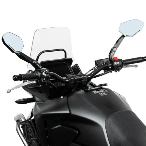 Moto Arch Universal Carbon Fiber CNC Aluminium Alloy Adjustable Rear View Mirror - White Glass - Image 5
