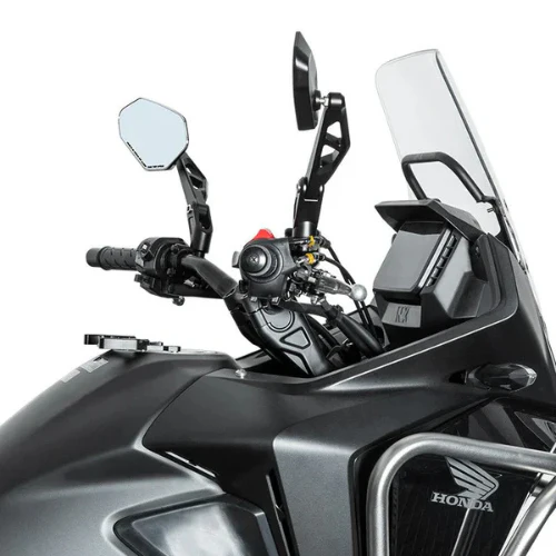 Moto Arch Universal Carbon Fiber CNC Aluminium Alloy Adjustable Rear View Mirror - White Glass - Image 6