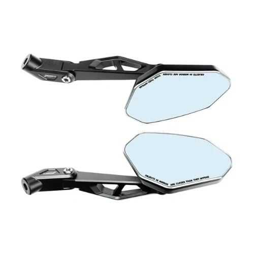 Moto Arch Universal Carbon Fiber CNC Aluminium Alloy Adjustable Rear View Mirror - White Glass - Image 7