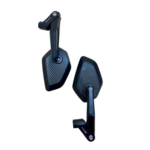 Moto Arch Universal Carbon Fiber CNC Aluminium Alloy Adjustable Rear View Mirror - White Glass - Image 8