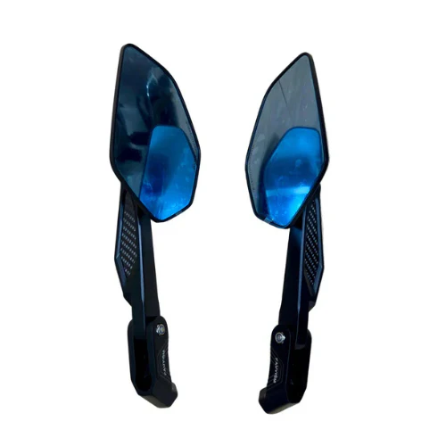 Moto Arch Universal Carbon Fiber CNC Aluminium Alloy Adjustable Rear View Mirror - White Glass - Image 9