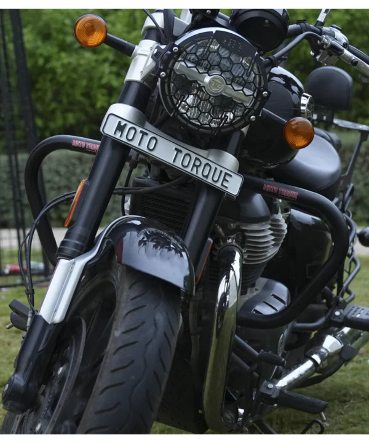 Moto Torque Royal Enfield Super Meteor 650 V1 Crash Guard - Black - Image 2