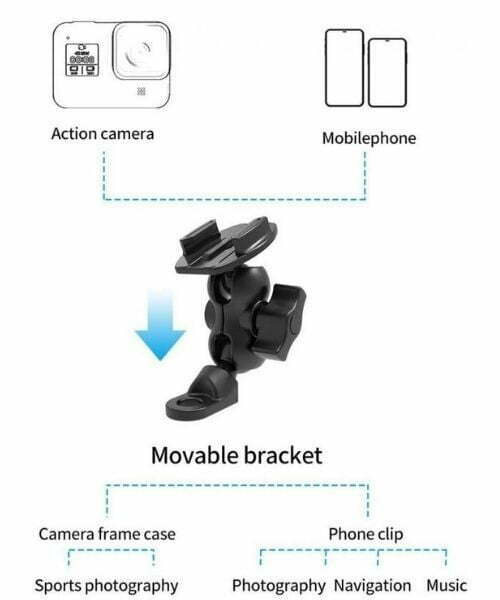 Telesin Motorcycle Mirror Mount for ActionCams with Quick Release Adapter - Image 3