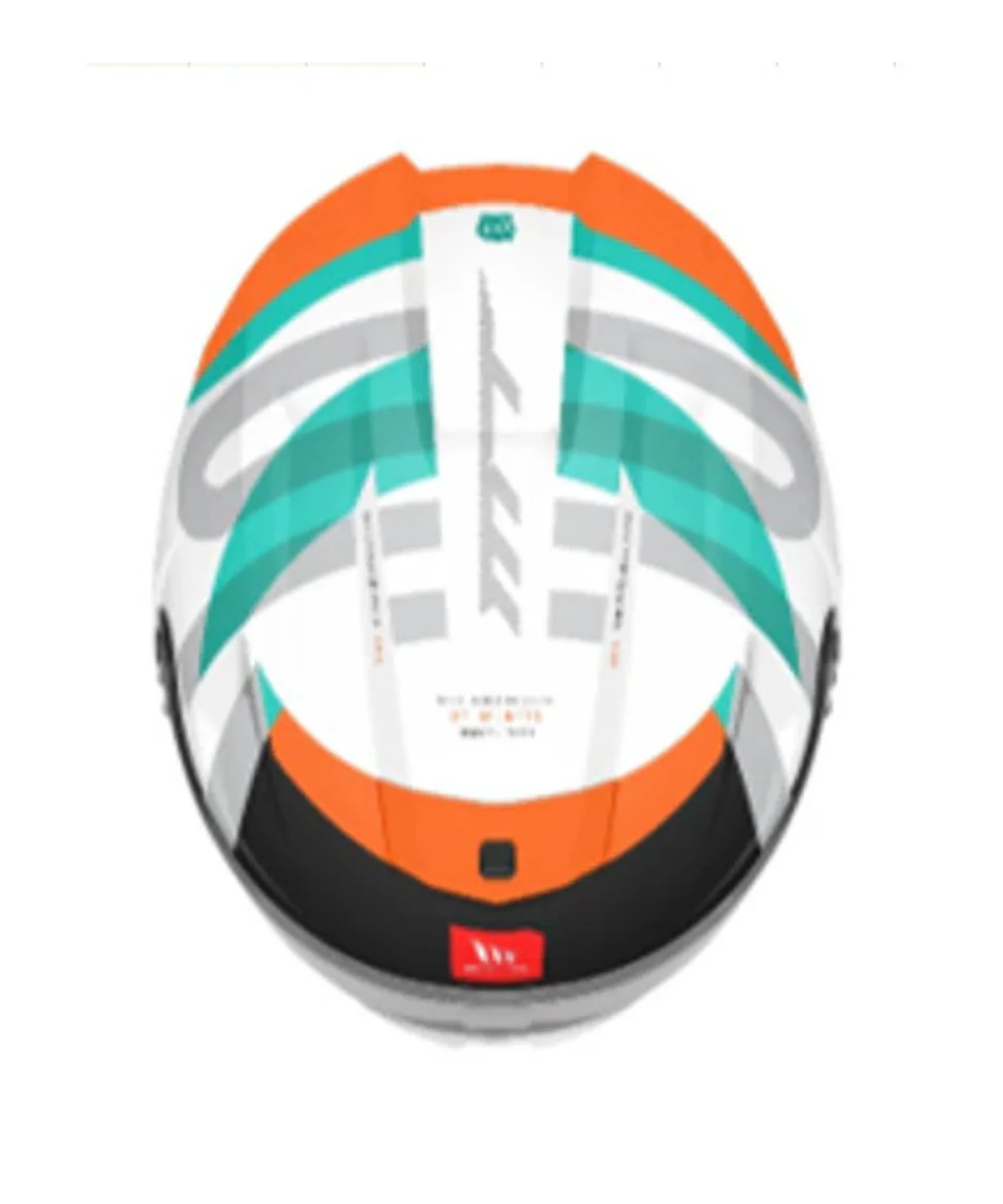 MT Hummer B Tubex A4 Helmet - Gloss White Orange Green - Image 3