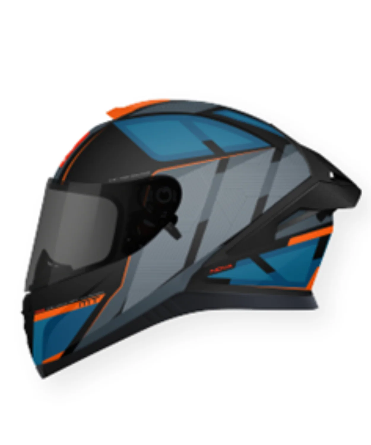 MT Thunder 3 SV Pro Nova B2 Helmet - Matt Grey Blue Orange - Image 6