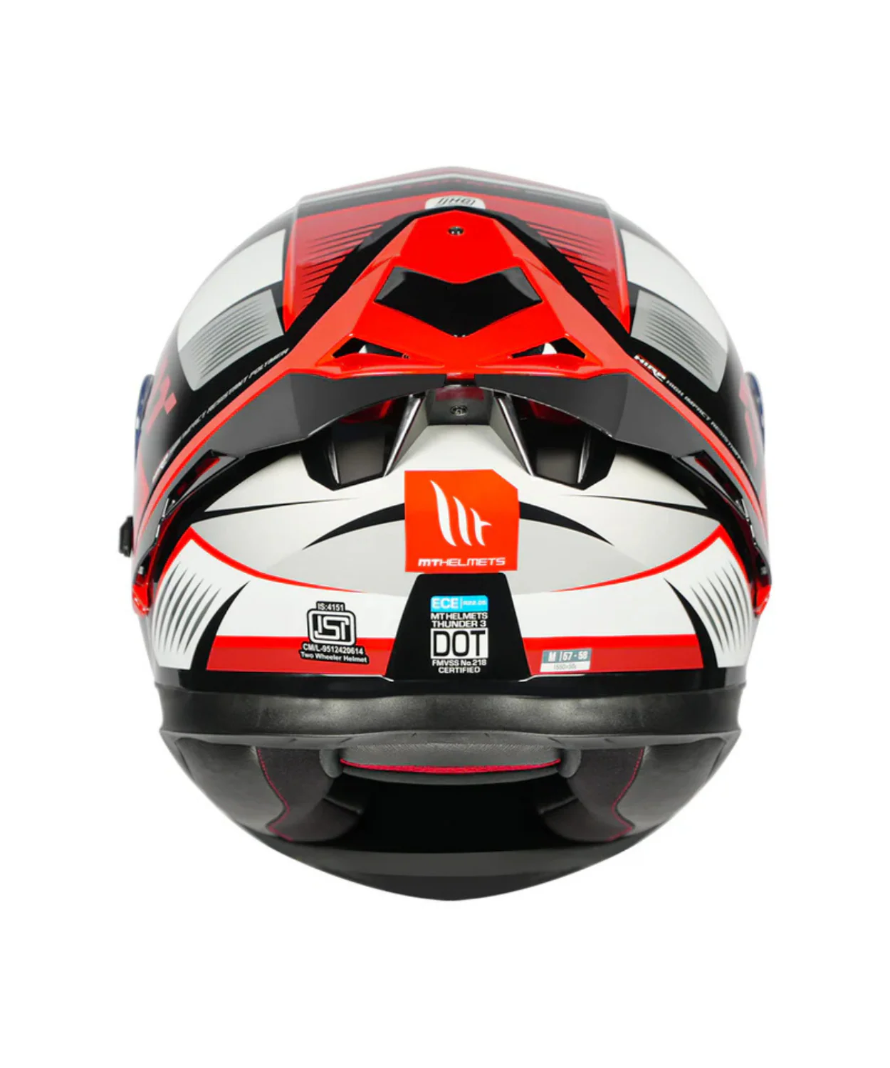 MT Thunder 3 SV Pro Synthex Helmet - Gloss Fluorescent Red - Image 4