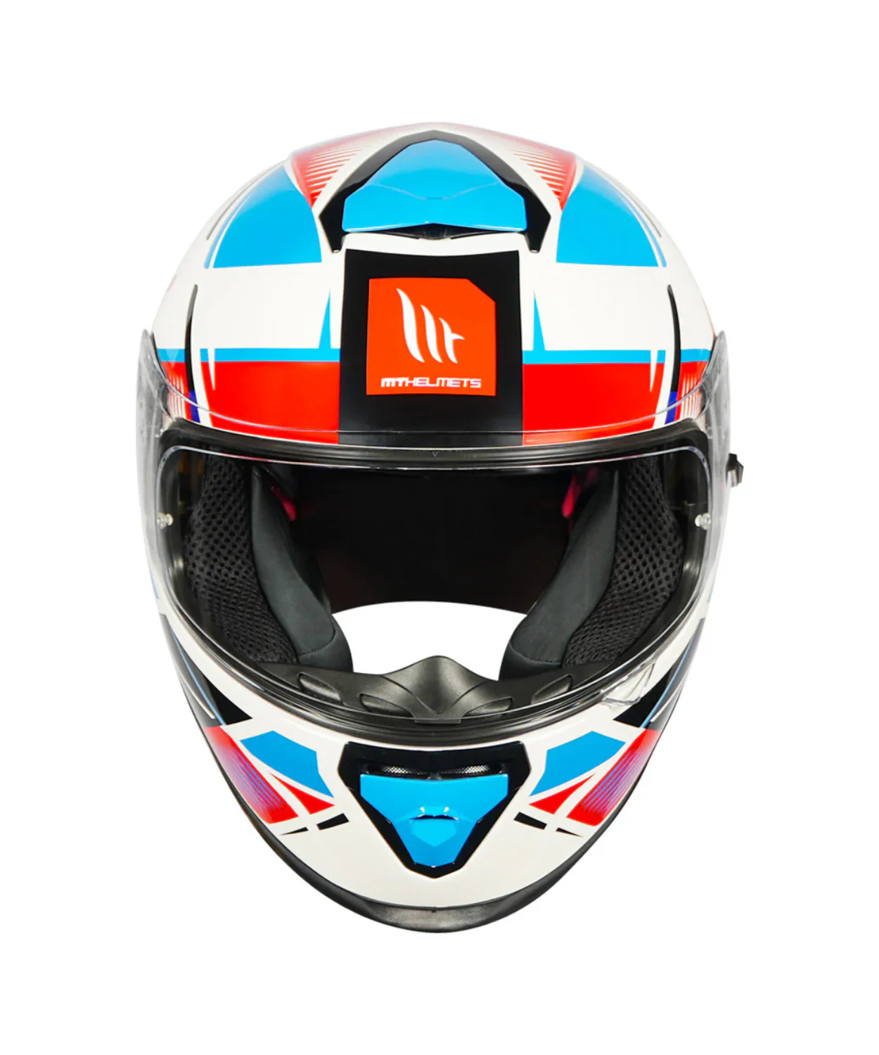 MT Thunder 3 SV Pro Synthex Helmet - Gloss White Blue - Image 3