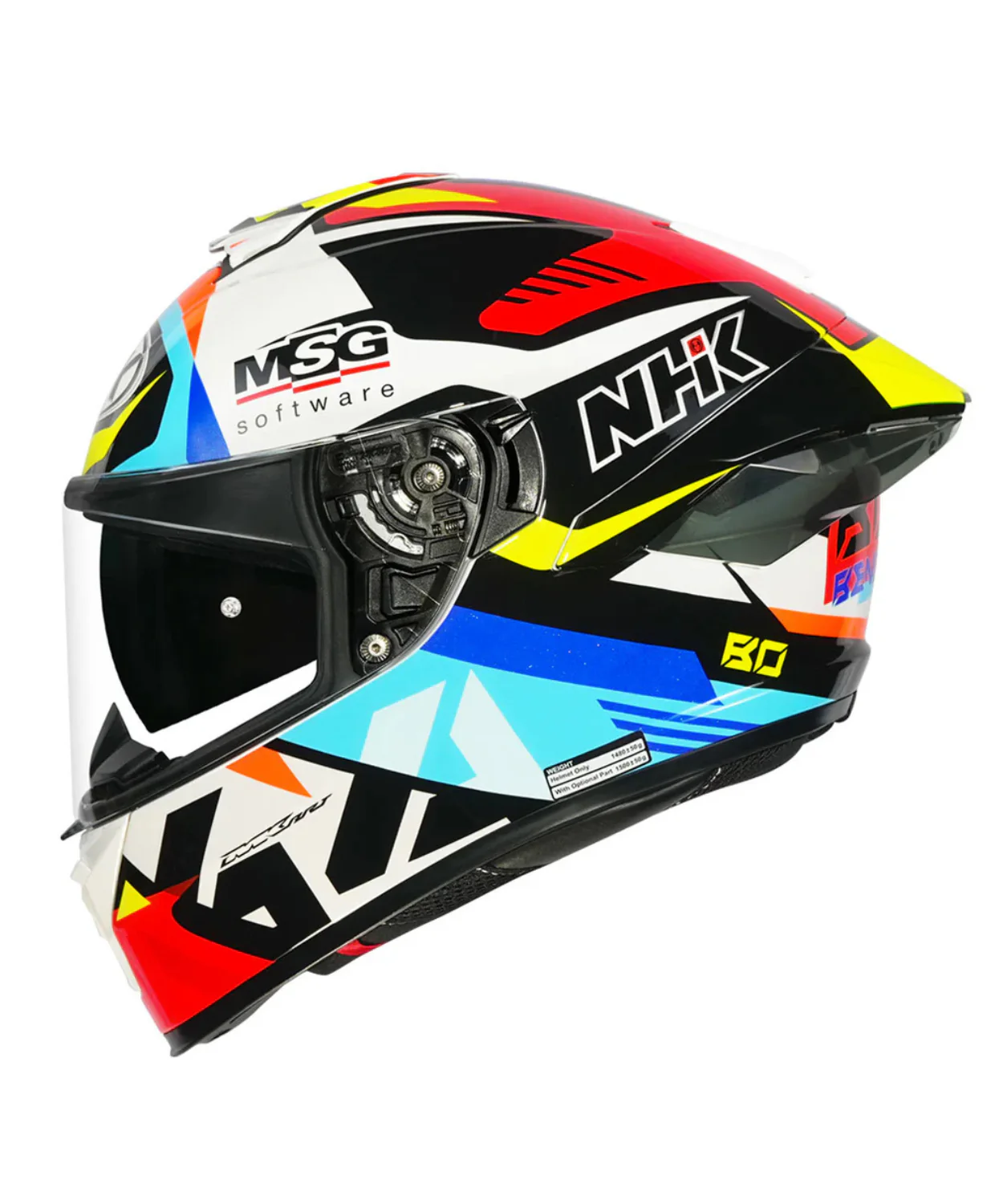 NHK K5R BO Bendsneyder #9 Helmet - Gloss White Blue Red