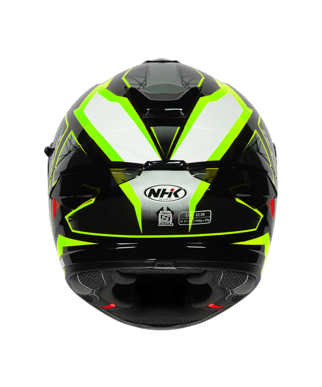 NHK K5R Commutrack Helmet - Black Hiviz Green - Image 4