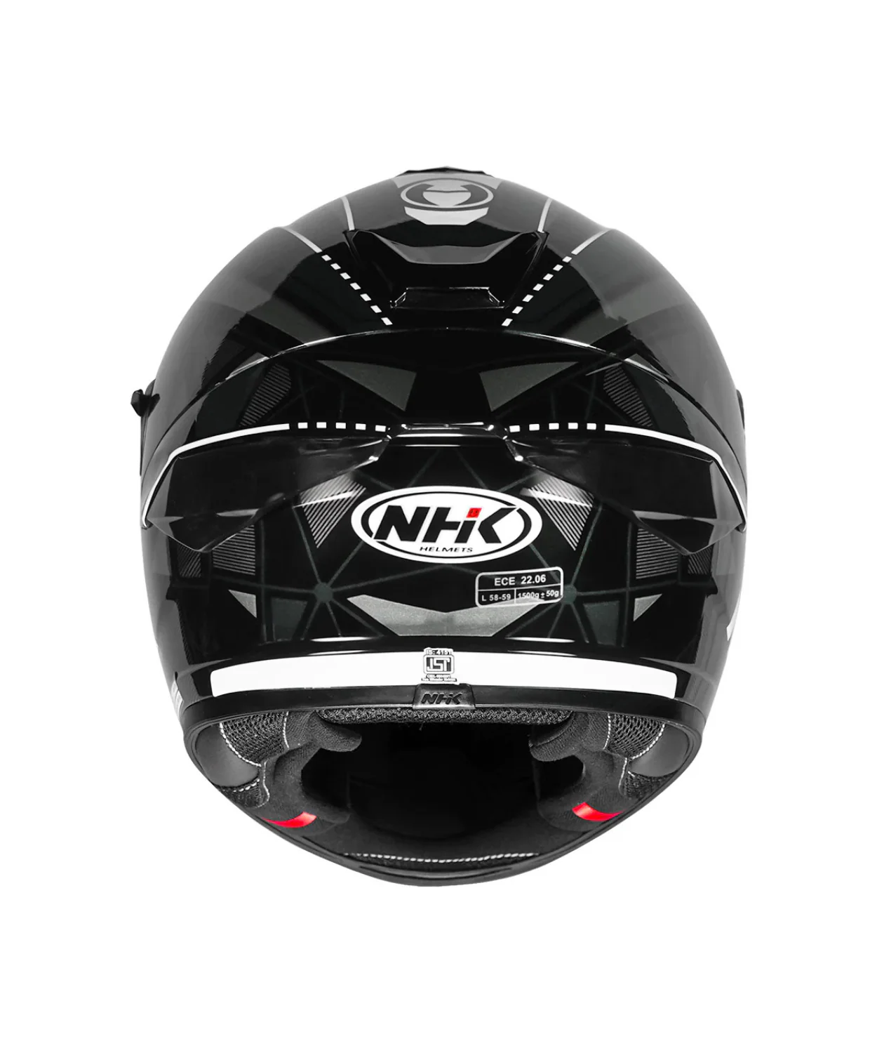 NHK K5R Triangle Helmet - Black Grey - Image 4