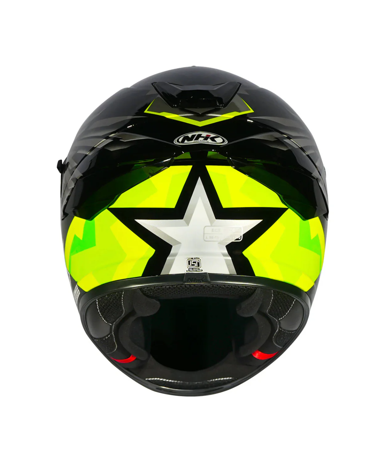 NHK K5R Wingstar Helmet - Black Hiviz Yellow - Image 4