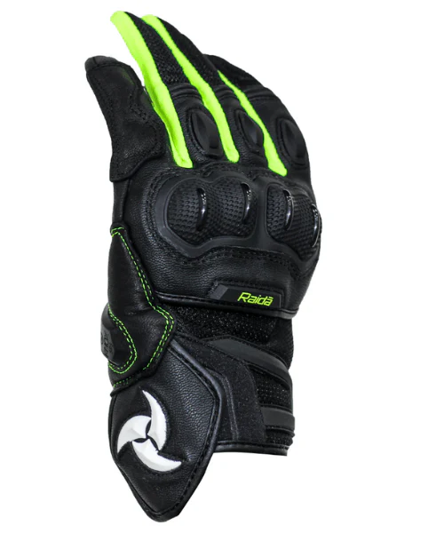 Raida AirWave Motorcycle Riding Gloves - Black Hi-Viz - Image 2