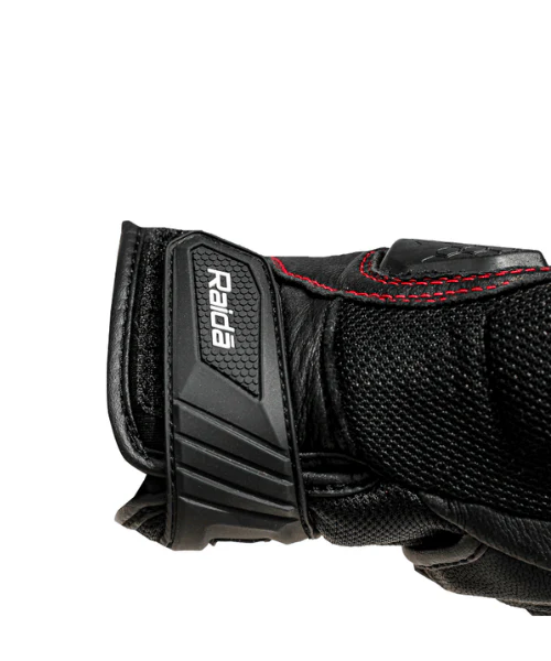Raida AirWave Motorcycle Riding Gloves - Black Red - Image 4