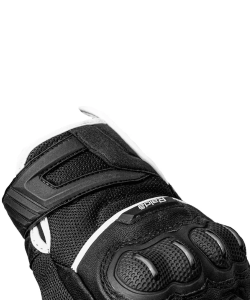 Raida AirWave Motorcycle Riding Gloves - Black White - Image 5