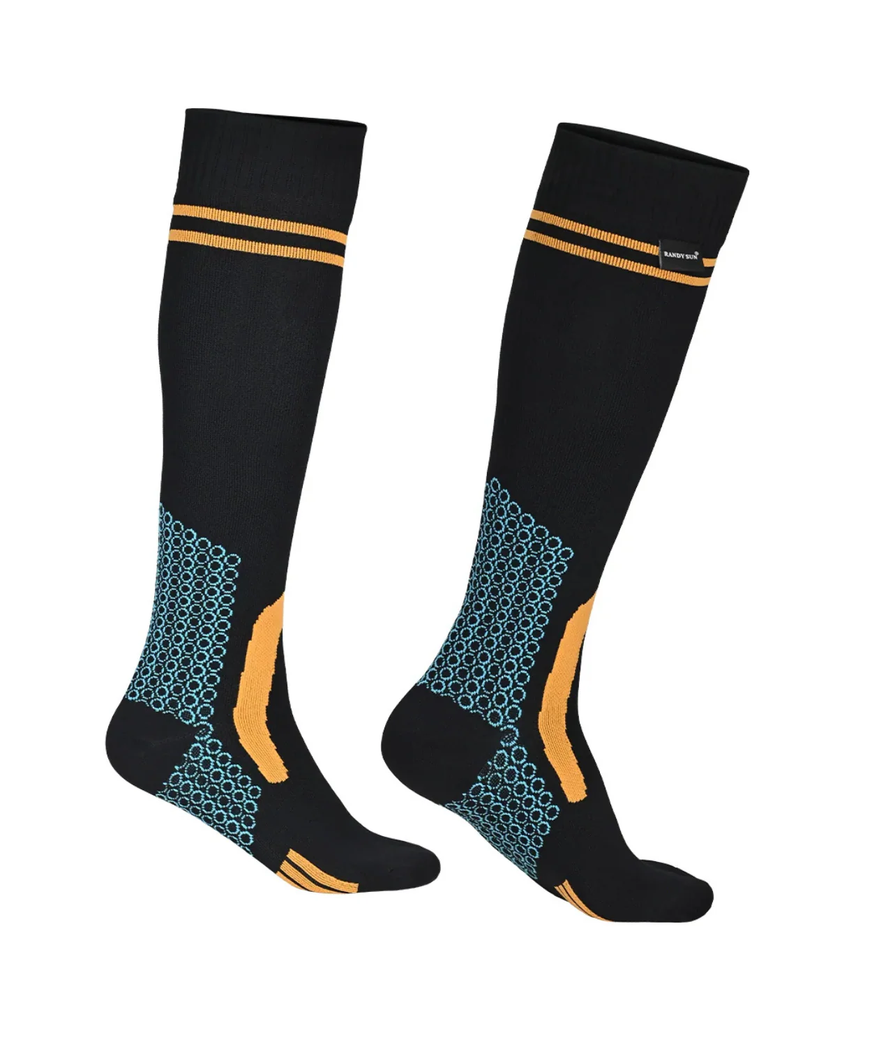 Randy Sun X-216 Knee High Waterproof Socks - Orange Black - Image 2